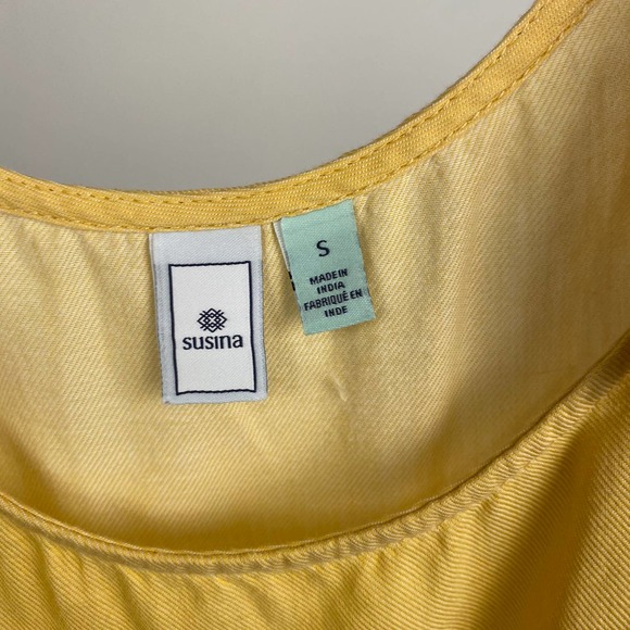 Susina Yellow Tie Knot Tank Top Small - Picture 3 of 4